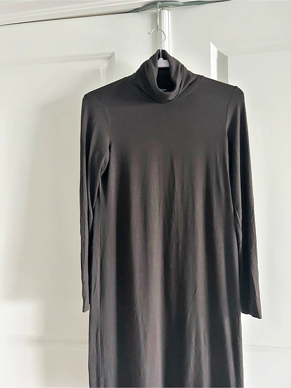 Chocolate Brown Turtleneck Jersey Dress Like New